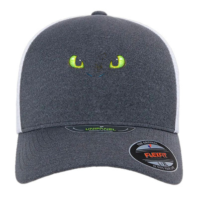 Toothless Fiery Eyes [tb] Unipanel Trucker Mesh Cap By Floraart - Hatpublic