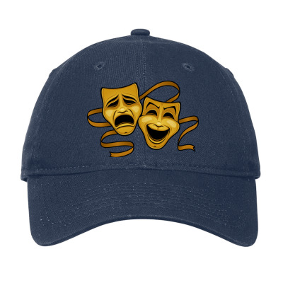 Gold Comedy And Tragedy Theater Masks Adjustable Cap By Fizzgig - Hatpublic