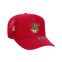 Mardi Gras  Mask Beagle Foam Trucker Hat | HatPublic